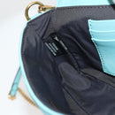 FENDI Zucca Canvas Chain Shoulder Bag Leather 2way Gold Green Auth 125471M-25