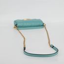 FENDI Zucca Canvas Chain Shoulder Bag Leather 2way Gold Green Auth 125471M-7