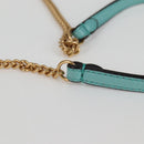 FENDI Zucca Canvas Chain Shoulder Bag Leather 2way Gold Green Auth 125471M-8