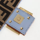 FENDI Chain Mamma Baguette Shoulder Bag Cotton 2way Purple Gold Auth 125472SM-20