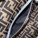 FENDI Chain Mamma Baguette Shoulder Bag Cotton 2way Purple Gold Auth 125472SM-26