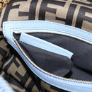 FENDI Chain Mamma Baguette Shoulder Bag Cotton 2way Purple Gold Auth 125472SM-11