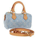 LOUIS VUITTON Monogram Denim Nano Speedy Hand Bag Blue M11212 LV Auth 125482SM-1