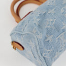 LOUIS VUITTON Monogram Denim Nano Speedy Hand Bag Blue M11212 LV Auth 125482SM-12