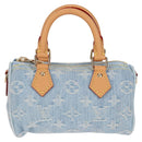 LOUIS VUITTON Monogram Denim Nano Speedy Hand Bag Blue M11212 LV Auth 125482SM-2