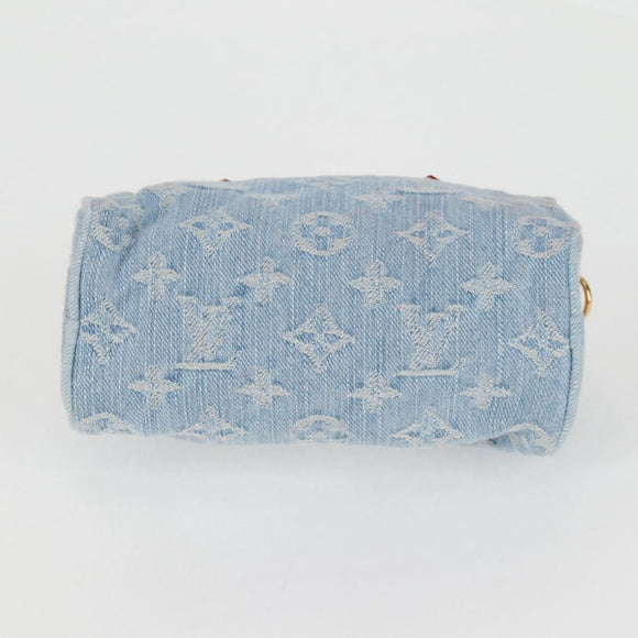 LOUIS VUITTON Monogram Denim Nano Speedy Hand Bag Blue M11212 LV Auth 125482SM