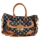 LOUIS VUITTON Monogram Multicolor Rita Tote Bag Black M40126 LV Auth 125485V-2