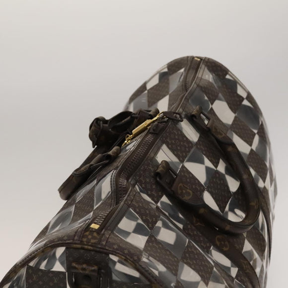 LOUIS VUITTON Monogram chess Keepall Bandouliere 50 Boston M20864 LV Auth 125489