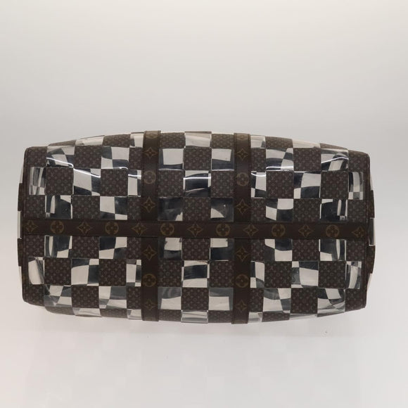 LOUIS VUITTON Monogram chess Keepall Bandouliere 50 Boston M20864 LV Auth 125489