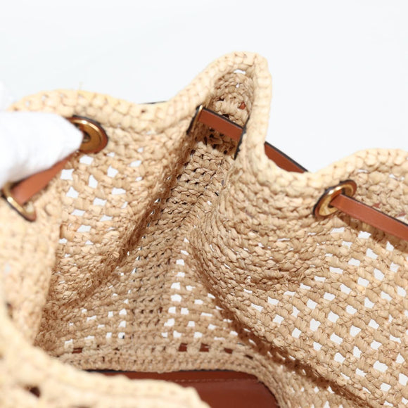 LOUIS VUITTON Noe BB Shoulder Bag Raffia Beige M24722 LV Auth 125491SM