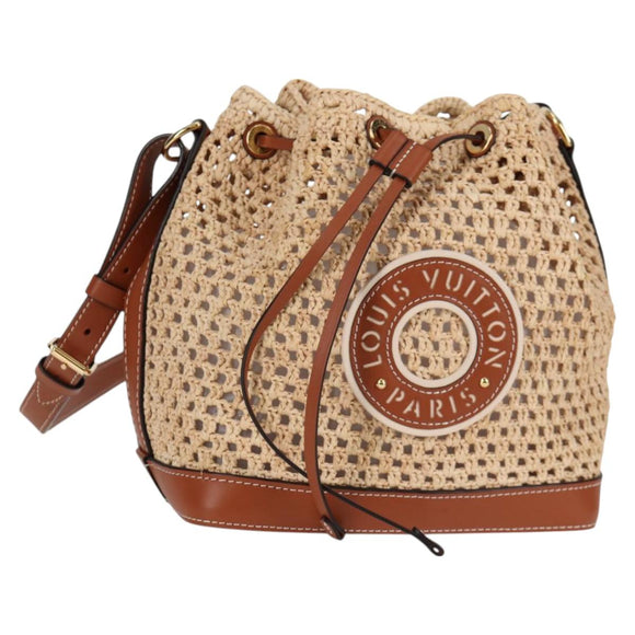 LOUIS VUITTON Noe BB Shoulder Bag Raffia Beige M24722 LV Auth 125491SM