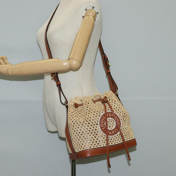 LOUIS VUITTON Noe BB Shoulder Bag Raffia Beige M24722 LV Auth 125491SM