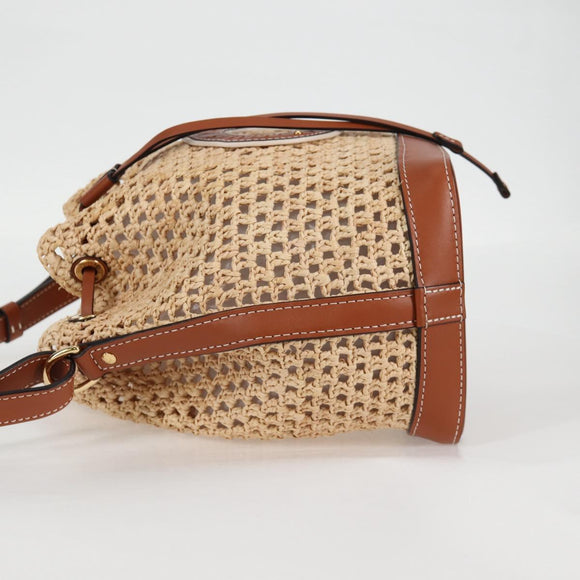 LOUIS VUITTON Noe BB Shoulder Bag Raffia Beige M24722 LV Auth 125491SM