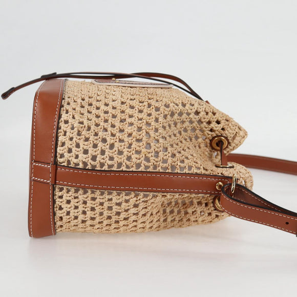 LOUIS VUITTON Noe BB Shoulder Bag Raffia Beige M24722 LV Auth 125491SM