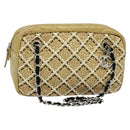 CHANEL Chain Shoulder Bag Enamel Beige CC Auth 125492-1