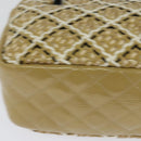 CHANEL Chain Shoulder Bag Enamel Beige CC Auth 125492-15