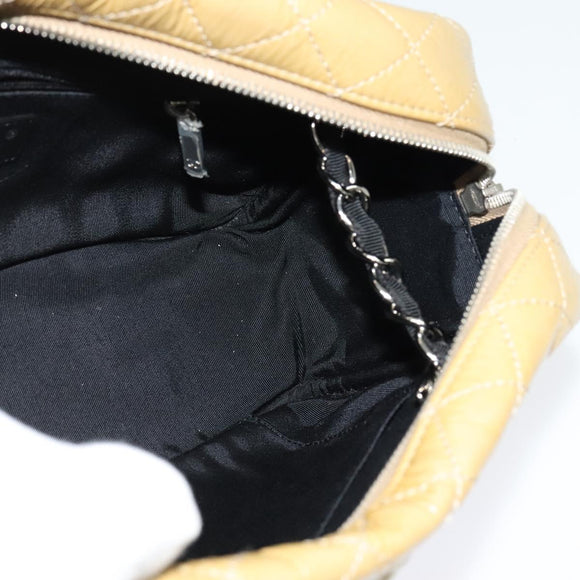 CHANEL Chain Shoulder Bag Enamel Beige CC Auth 125492