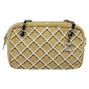 CHANEL Chain Shoulder Bag Enamel Beige CC Auth 125492-13