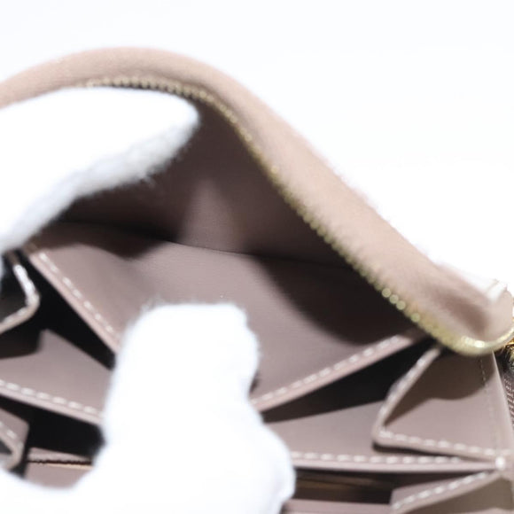 LOUIS VUITTON Vernis Zippy Coin Purse Coin Purse Beige Poodle M91762 Auth 125494