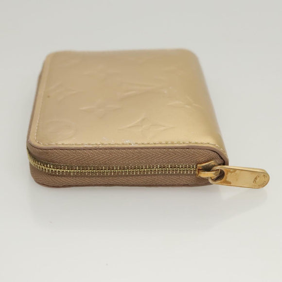 LOUIS VUITTON Vernis Zippy Coin Purse Coin Purse Beige Poodle M91762 Auth 125494