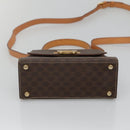 CELINE Macadam Canvas Hand Bag PVC Leather 2way Brown Gold Auth 125507-5