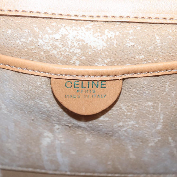 CELINE Macadam Canvas Hand Bag PVC Leather 2way Brown Gold Auth 125507