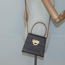 CELINE Macadam Canvas Hand Bag PVC Leather 2way Brown Gold Auth 125507-22