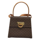 CELINE Macadam Canvas Hand Bag PVC Leather 2way Brown Gold Auth 125507-13