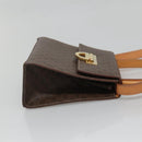 CELINE Macadam Canvas Hand Bag PVC Leather 2way Brown Gold Auth 125507-4