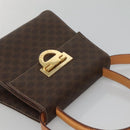 CELINE Macadam Canvas Hand Bag PVC Leather 2way Brown Gold Auth 125507-6