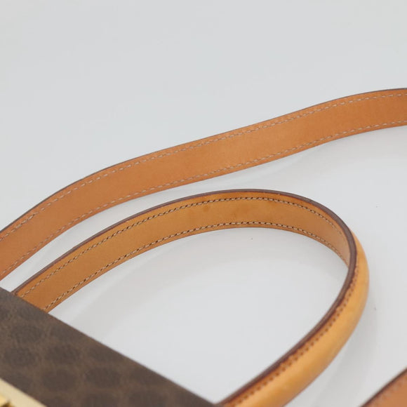 CELINE Macadam Canvas Hand Bag PVC Leather 2way Brown Gold Auth 125507
