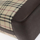 BURBERRY Nova Check Tote Bag Canvas Beige Silver Auth 125511-16