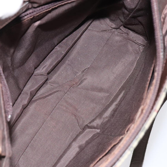 BURBERRY Nova Check Tote Bag Canvas Beige Silver Auth 125511