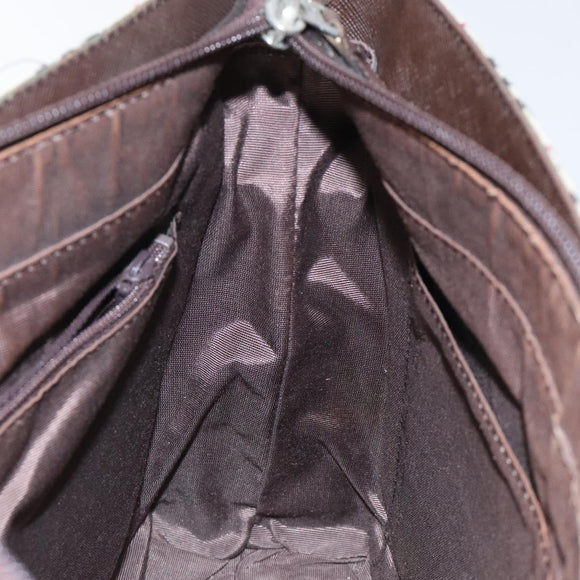 BURBERRY Nova Check Tote Bag Canvas Beige Silver Auth 125511