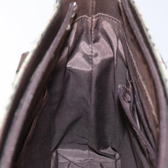 BURBERRY Nova Check Tote Bag Canvas Beige Silver Auth 125511