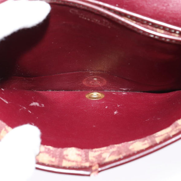 Christian Dior Trotter Canvas Shoulder Bag Red Auth 125514