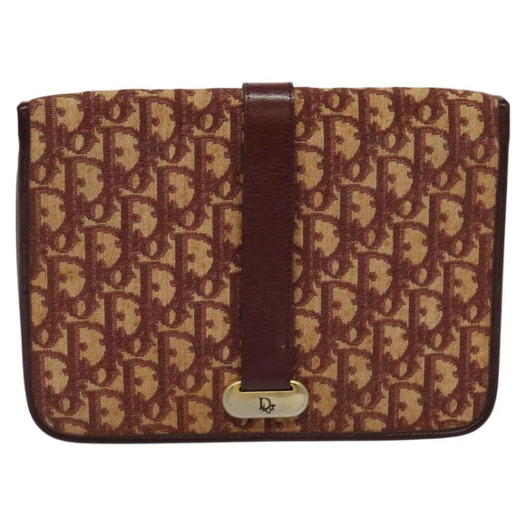 Christian Dior Trotter Canvas Shoulder Bag Red Auth 125514