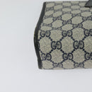 GUCCI GG Supreme Sherry Line Clutch Bag PVC Navy Gold 89 01 030 Auth 125515-15