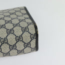 GUCCI GG Supreme Sherry Line Clutch Bag PVC Navy Gold 89 01 030 Auth 125515-16