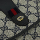 GUCCI GG Supreme Sherry Line Clutch Bag PVC Navy Gold 89 01 030 Auth 125515-8
