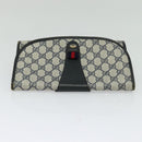GUCCI GG Supreme Sherry Line Clutch Bag PVC Navy Gold 89 01 030 Auth 125515-5