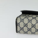 GUCCI GG Supreme Sherry Line Clutch Bag PVC Navy Gold 89 01 030 Auth 125515-7