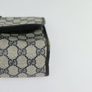 GUCCI GG Supreme Sherry Line Clutch Bag PVC Navy Gold 89 01 030 Auth 125515-14