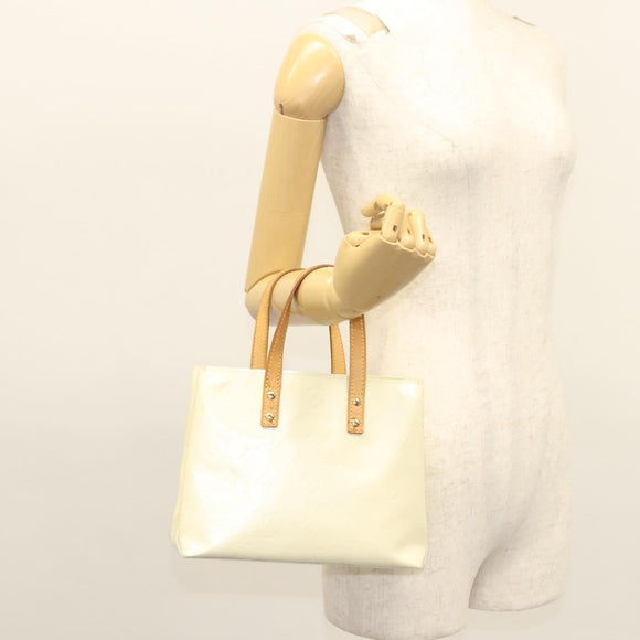 LOUIS VUITTON Monogram Vernis Reade PM Hand Bag Perle M91336 LV Auth 125524