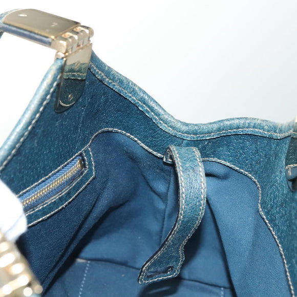 GUCCI Horsebit Hand Bag Canvas Beige Gold 145761 Auth 125532