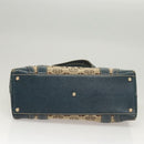 GUCCI Horsebit Hand Bag Canvas Beige Gold 145761 Auth 125532-5