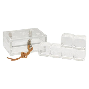 LOUIS VUITTON Clear Dice Set plastic Clear LV Auth 125558