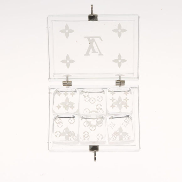 LOUIS VUITTON Clear Dice Set plastic Clear LV Auth 125558