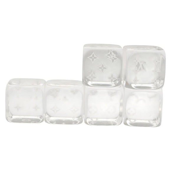 LOUIS VUITTON Clear Dice Set plastic Clear LV Auth 125558