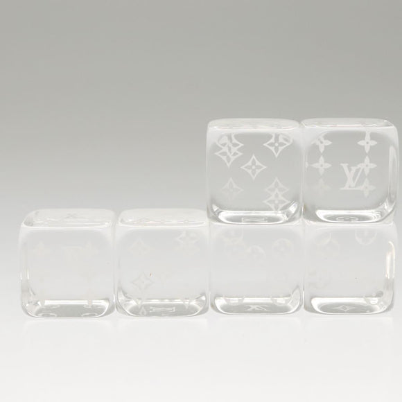 LOUIS VUITTON Clear Dice Set plastic Clear LV Auth 125558